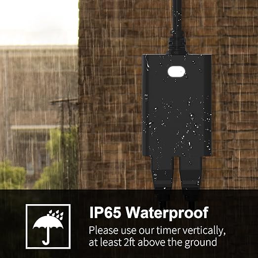 New One Outdoor Smart Plug, 2.4G WiFi Outdoor Outlet with Dual Outlets, Compatible with Alexa, Google Home, Smart Life, Wireless Voice Remote Control, IP65 Waterproof, 125V 15A ETL FCC Certified