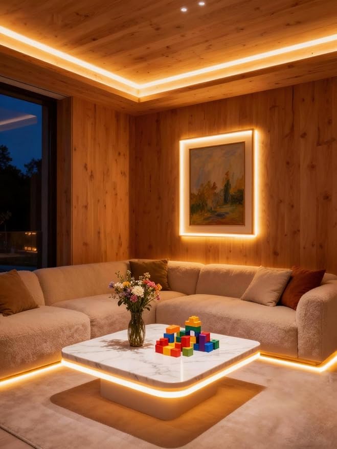 30 FT Warm White Led Lights Strip Rope Lights for Easter Ramadan Eid Mubarak Decorations Housewarming Party Indoor Decor Cuttable Strip Lights for Baby Room Bedroom Living Room Ceiling Wall