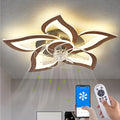 Modern Ceiling Fan with Lights, Flush Mount Ceiling Fan with Remote, Low Profile Ceiling Fan with 3 Light Color 6 Speeds, bladeless Ceiling Fans for Kitchen Bedroom (Malnutcolor)