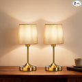 Cordless Table Lamp, 5000mAh Rechargeable LED Desk Lamp with 3-Level Dimmable Brightness, Portable Nightstand Light for Bedroom, Living Room, Bedside, Dining Room (Polished Gold) - 2 Pack