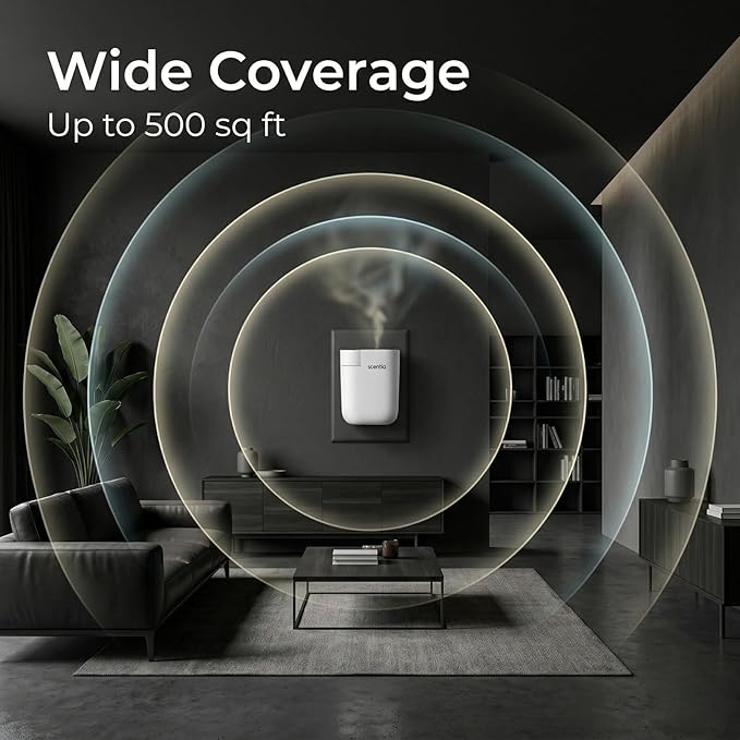 Home Scent Diffuser Starter Kit |Plug in Waterless Aroma Diffuser for Essential Oils for Home, Office, Spa | Covers up to 500 Sq. Ft. | White | 20 ml Oil Included - Christmas