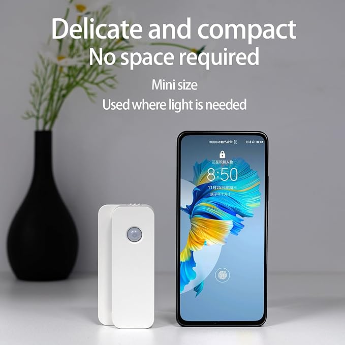 6 Pack Motion Sensor Night Light, Rechargeable Stair Lights Indoor, Warm White Motion Sensor Light Indoor, Battery Operated Night Light for Hallway, Stairway, Bathroom, Bedroom, Kitchen