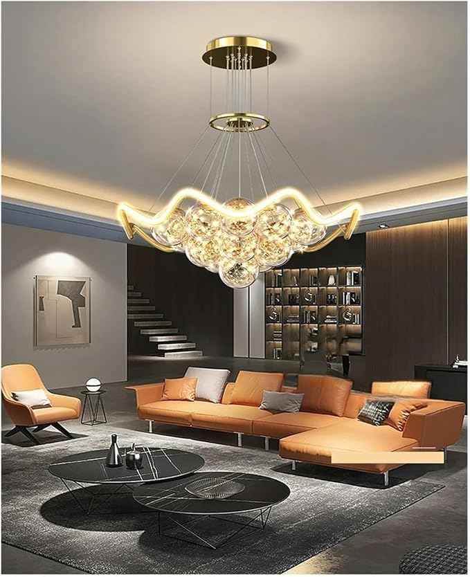 Modern Living Room Warm Bedroom Dining Room Chaner Led Indoor Lighting Nordic Creative Decorative Bright Lamps,Modern (3 Colors Changeable D80cm)