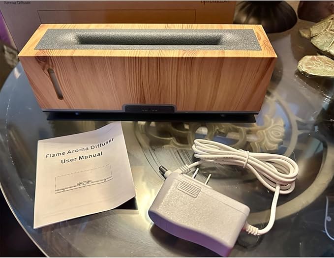 Diffuserlove Flame Diffuser Essential Oil Diffusers 200ml Fireplace Aroma Diffusers for Bedroom Essential Oils Cool Flame Oil Diffuser (Size:9.8" L x 2.67" W x 3.5" H)