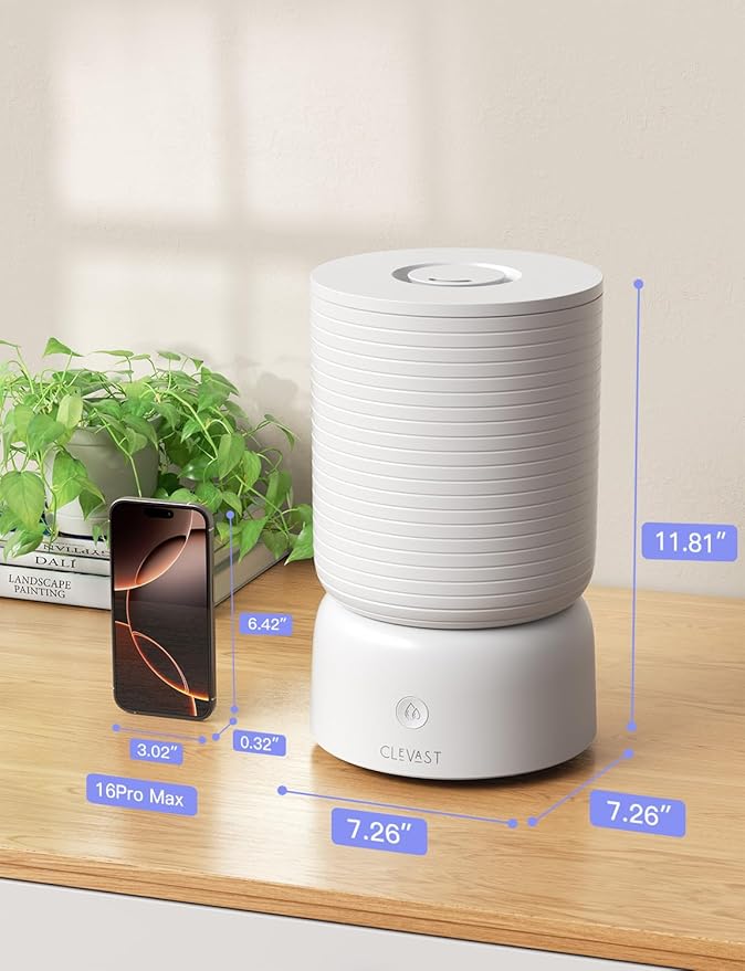 CLEVAST Humidifiers for Bedroom - Smart 1 Gal Cool Mist Top Fill Humidifier with Essential Oil Diffuser, Quiet Operation for Baby Nursery, Home, Office, Room, Compatible with Alexa/Google Assistant