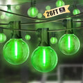 LAMPHOME 2 Pack Green St. Patrick's Day LED Outdoor String Lights, 26Ft Patio Lights with 12+1 Edison Shatterproof Bulbs(1 Spare), Irish Theme Connectable Lights for Backyard Porch Party Outside Decor