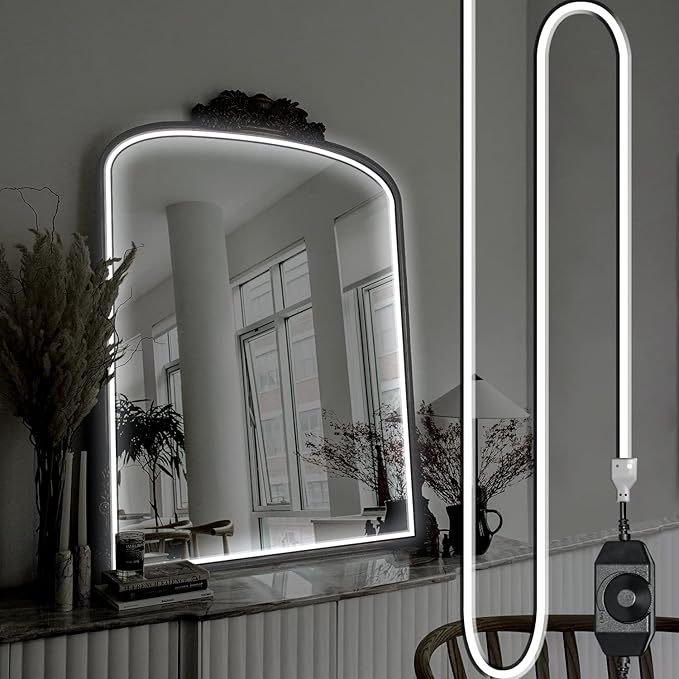 Hollywood Style Vanity Make Up Light, 10ft Ultra Bright White LED neon Light, Dimmable Touch Control Lights Strip, for Makeup Vanity Table & Bathroom Mirror, Mirror Not Included