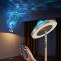 DUSKTEC Floor Lamp with RGB Star Projector, 15W 1400LM Dimmable 4 Color Temperatures LED Standing Lamp with Remote, Modern Tall Corner Lamp for Living Room, Bedroom, Office (Gold)