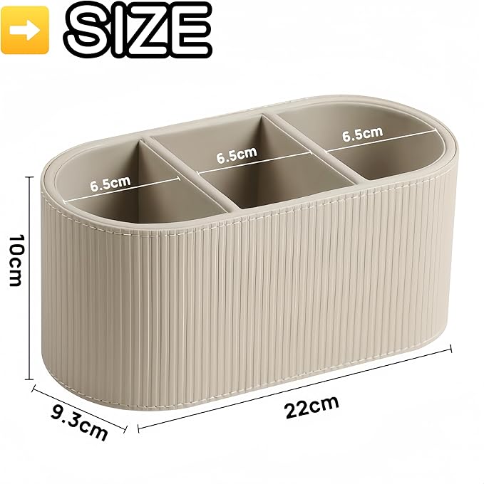 Bedside remote control bracket with 3 compartments, PU leather small bedside table storage for storing household office supplies and accessories (Beige)