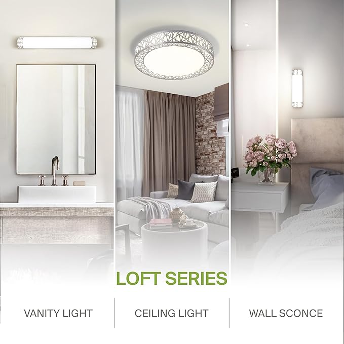 ASD 20 Inch LED Flush Mount Ceiling Light Fixture for Bedroom, 42W 2474LM 5CCT 2700K-5000K, Dimmable Lights, Dining, Living Room, Kitchen Lamps, Modern Home Lighting Fixtures, Nickel, ETL, 2 Pack