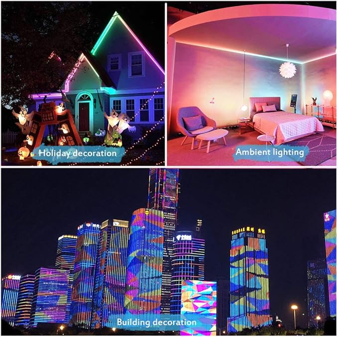 ALITOVE RGB LED Strip Light 32.8ft WS2811 Addressable Programmable Dream Color Digital LED Pixel Light 24V 10m 600 LEDs Rainbow Chasing Effect LED Flexible Light Rope Non-Waterproof White PCB