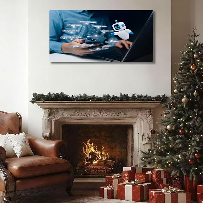 Wibinuki Wall Art Wall Decor Wall Paintings AI Assistant Chting on for Living Room Bedroom Bathroom Home Decor Can Be Hung Directly 20"x 40"