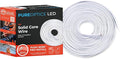 Black+Decker PureOptics Professional Push Wire 100' Jumper Wire Spool for Under Cabinet Lighting, Flat 5/6" or 8mm Cable, 4-Core CL2 Compliant, Non-Metallic, White