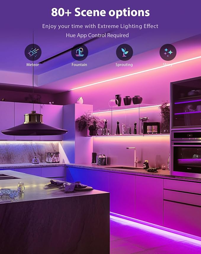 Zigbee3.0 RGBCW Smart LED Strip Lights,2M/6FT Ambient LED Strip Light,16Million Colors Changing LED Light Strip for Bedroom…