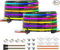 BTF-LIGHTING FCOB WS2811 IC RGB COB LED Strip DC24V 630LED/m Flexible High Density Uniform Chasing Color Light 2X16.4FT Total 32.8FT 14IC/m 10mm Width Black PCB(No Adapter or Controller)