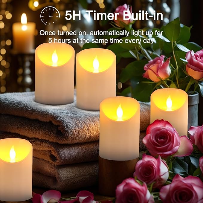 3"x4" Flickering Flameless Candles, Realistic LED Candles, Battery Operated Candles with Remote and Timers, Real Wax Electric Fake Pillar Candles for Festival Wedding Home Party Decor-2Pack
