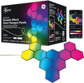 Cync GE Dynamic Effects Indoor Hexagon WiFi Smart LED Color Changing Lights, Wall Light Panels for Room Décor, Gaming Setup, Music Sync LED Wall Art, Works with Alexa and Google, 10 Panels