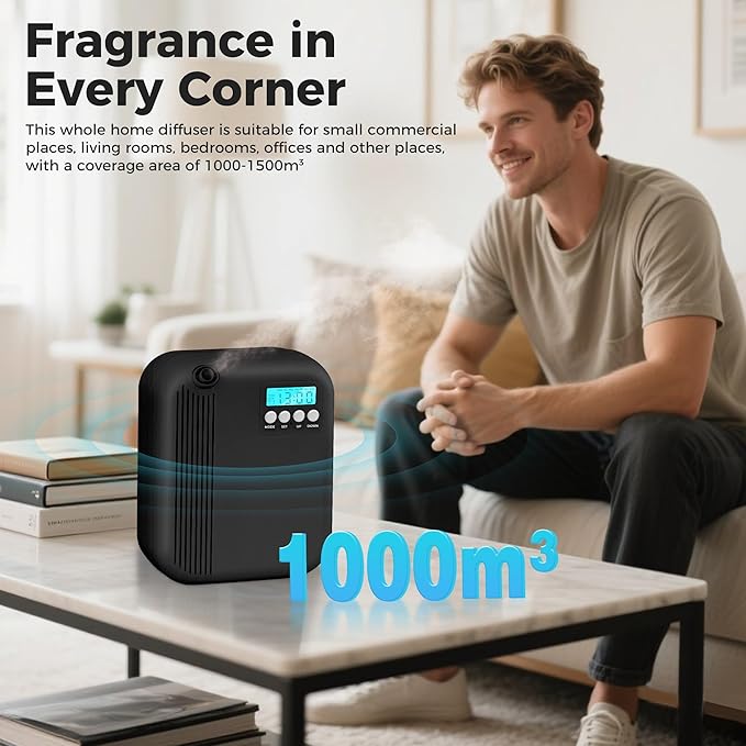 Hotel Collection Diffuser, 3000 Sq.Ft of Coverage, Scent Diffusers for Home Large Room, Office Waterless Essential Oil Diffuser