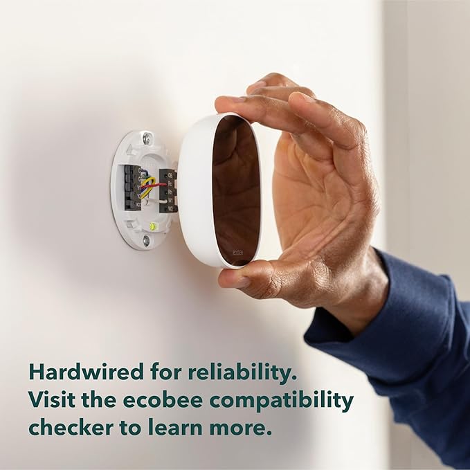 ecobee Smart Thermostat Essential - Energy Star Certified programmable Wi-Fi Thermostat - Works with Siri, Alexa, and Google Assistant