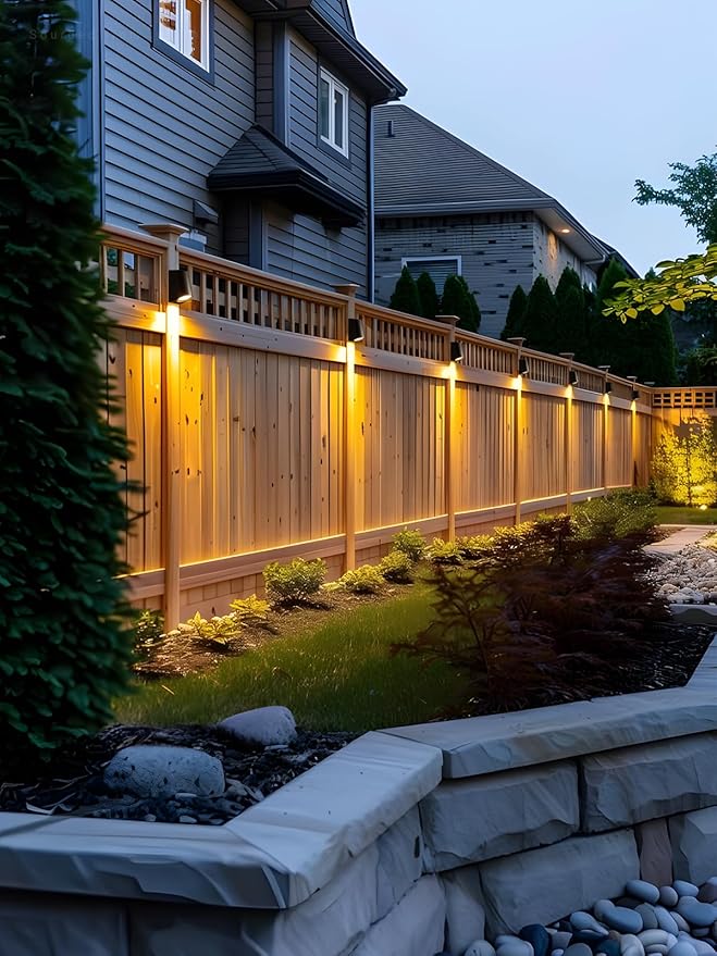 LEONLITE 5CCT Low Voltage Fence Lights, 3 inch 3W LED Deck Lights, 12-24V AC/DC Landscape Step Railing Light, CRI90, 1800K/2700K/3000K/4000K/5000K, IP65, UL Listed Cord, Black, Aluminum, Pack of 4