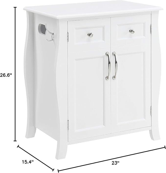 Northwood Calliger Bedroom CPAP Nightstand with Drawers for CPAP Accessories & Machine - Sleek Wooden Night Stand with CPAP Hose Holder Bed Side Table with Storage (White)