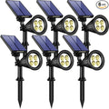 URPOWER Solar Lights Outdoor, 2-in-1 Solar Spot Lights Waterproof with 2 Lighting Modes, Adjustable Solar Powered Spotlights Auto On/Off Landscape Lights for Yard Garden Pathway, 6 Pack (Warm White)