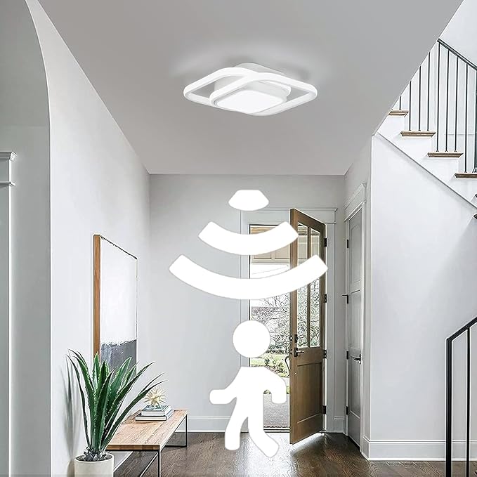 12.6Inch Motion Sensor LED Ceiling Light Indoor, 36W 6000K Mount Motion Activated Light Fixture Modern Flush Mount White Ceiling lamp for Closet Laundry Bathroom Hallway Stair Porch Basement.