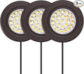 GETINLIGHT 2.5" Wide 3000K Dimmable LED Puck Lights Kit, Plug-in Installation with Recessed or Surface Mounted, Bronze Finish Over Metal Construction, Set of 3, IN-0113-3-BZ