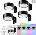 4-Pack Wireless Battery Operated Painting Light with Remote Control,13 Color RGB Magnetic Led Art Picture Lights for Wall, Dimmable and Timer Poster Light, Wall Decor Black Display Light