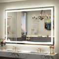 50x 40 LED Lighted Bathroom Mirror for Wall, Large Vanity Mirror with Lights, Dimmable, Anti-Fog, Shatter-Proof, ETL Listed (Front Lit+ Backlit)