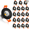 inShareplus 2 Inch LED Downlight, 3W Recessed Lighting 220LM COB Dimmable, 4000K Natural White, CRI80, Black Trim, Ceiling Lights with LED Driver, 20 Pack