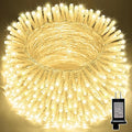 300LED 99FT Warm White String Lights Indoor Outdoor, Connectable Christmas Tree Lights Waterproof 16 Modes with Timer, Clear Wire Fairy Twinkle Light Plug in for Bedroom Wedding Party Xmas Decorations
