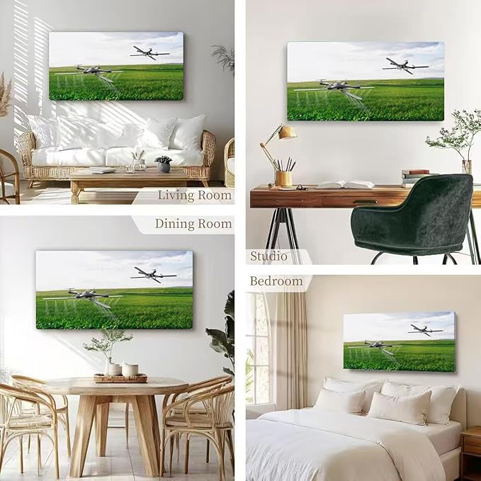 Wibinuki Wall Art Wall Decor Wall Paintings Drones spraying a field for Living Room Bedroom Bathroom Home Decor Can Be Hung Directly 20"x 40"