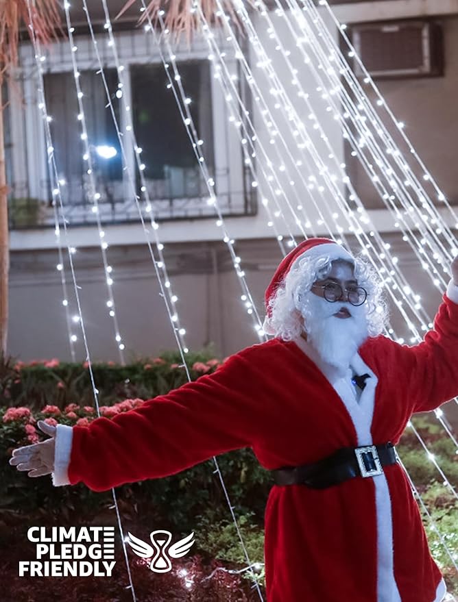 String Lights Indoor Bedroom, 33FT 100 LED Fairy String Lights Outdoor Waterproof, 8 Modes Memory Twinkle Christmas Light Plug in for Classroom Dorm Patio Tree Garden Decor (Cool White)