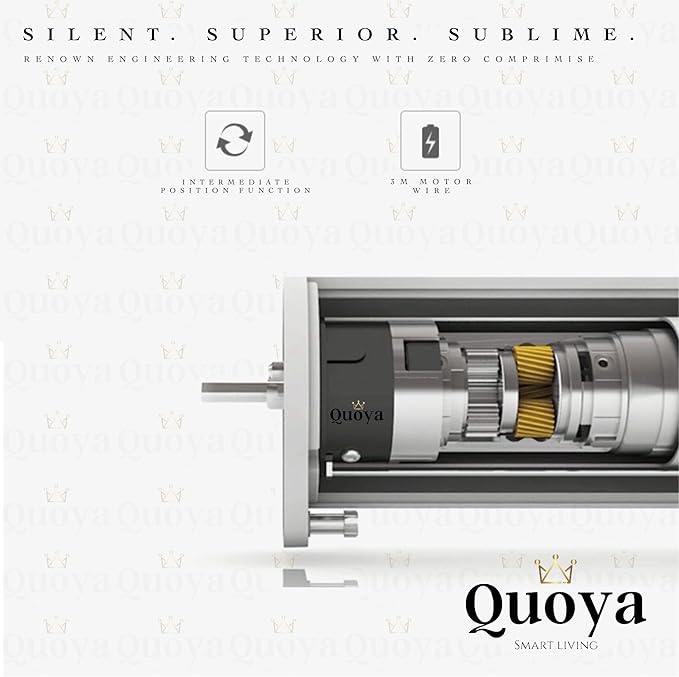 Quoya QL500 Smart Curtains System, Electric Curtain Track with Automated Rail【Motorized and Adjustable Tracks/Rod/Pole 【Motor compatible with Alexa, Google, Siri】(up to 196 inches / 5 metres)
