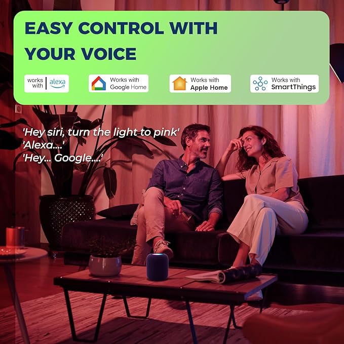 Lightinginside Matter Candelabra Smart Light Bulbs 60W Equivalent, 500LM 6W E12 LED Bulb Compatible with Alexa/Siri/Apple Home/Google Home/SmartThings, RGBCW Candle Bulb, 2.4G WiFi, ETL Listed, 2PCS
