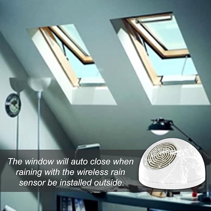 Olideauto Automatic Greenhouse Window Closer,Smart WiFi Automatic Window Opener with Wireless Rain Sensor and Thermohygrometer Running Trip 11-4/5''