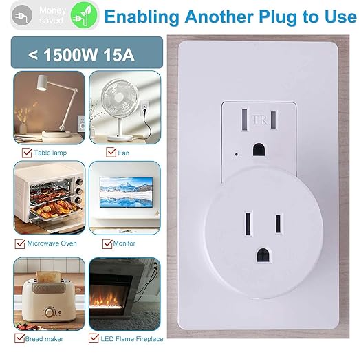 Remote Control Outlet,Greencycle 2 Remote Light Switches and 2 Plugs,Wireless Light Switch,500ft Range,No Wiring Needed,15A/1500W for Household Appliances,FCC Certified,White
