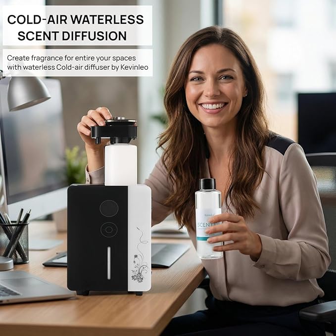 Diffuser - WiFi Air Machine for Home & Commercial Use, Covers 7500 sq. ft., Waterless Cold- Air Nebulizing HVAC Oil Diffuser for Large Room, Hotel, Spa, Office