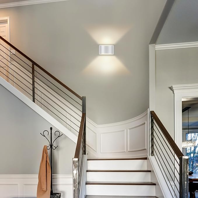 Wall Sconces Set of Two | Modern LED Indoor Wall Lights,Up and Down Wall Mount Light,Aluminum,Hardwired,Dimmable, Warm White 3000K, 1400Lm