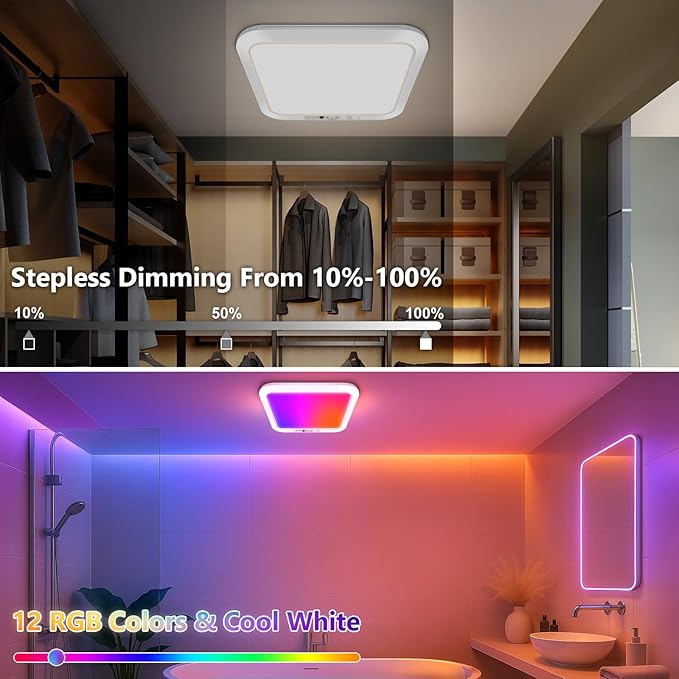 Rechargeable Motion Sensor Closet Light with Remote, Wireless Shower Lights for Inside Shower, Battery Powered Closet Light Magnetic, LED Shower Light No Wiring for Bathroom, Shower, Closet, Porch