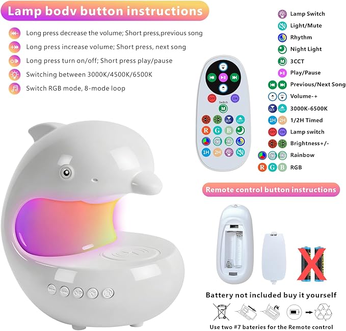 Smart LED Night Light with Bluetooth Speaker, Rechargeable Table Lamp with 15W Wireless Charging | 4 Lighting Modes | Timing | Dimmable Atmosphere Lamp for Bedroom, Home Decor, Party, Office