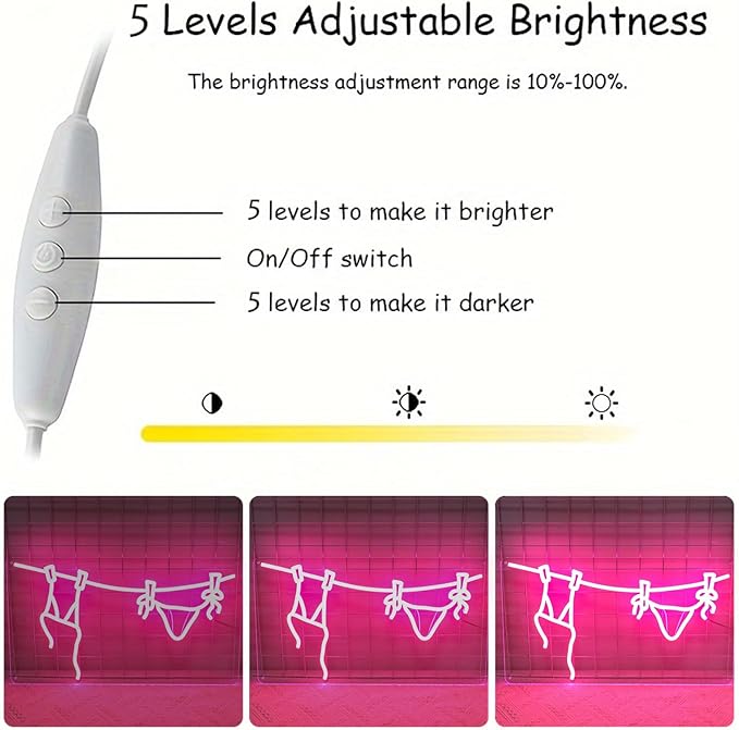 Bikini LED Neon Wall Light, Summer Coastal Beach Decor Sign, Coconut Girl Aesthetic Art for Bathroom Laundry Room Bedroom Cowgirl Style Accent 15″ x 8.36″