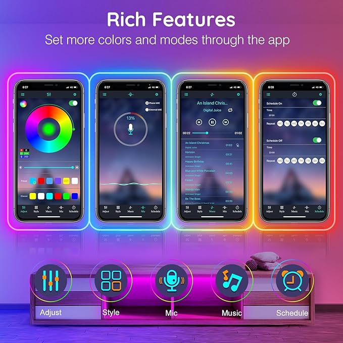 AILBTON 20Ft Neon Rope Lights,Flexible Led Rope Lights Control with App/Remote,Multiple Modes Music Sync Gaming RGB Led Neon Lights for Bedroom Outdoor (100FT)