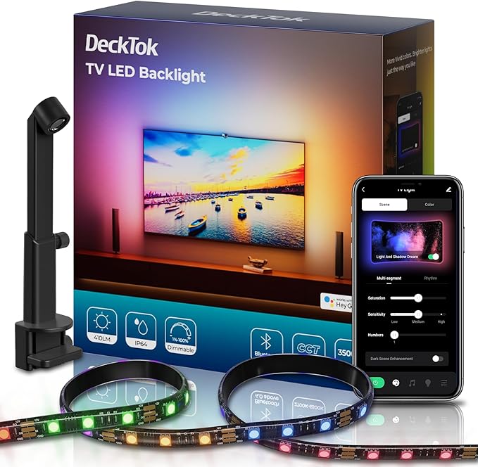 TV LED Backlight 20ft - LED Lights for TV for 55-85'' RGB Strip Lights Cuttable with Smart App Control Game & Music Sync Color Changing Light for Home Decor