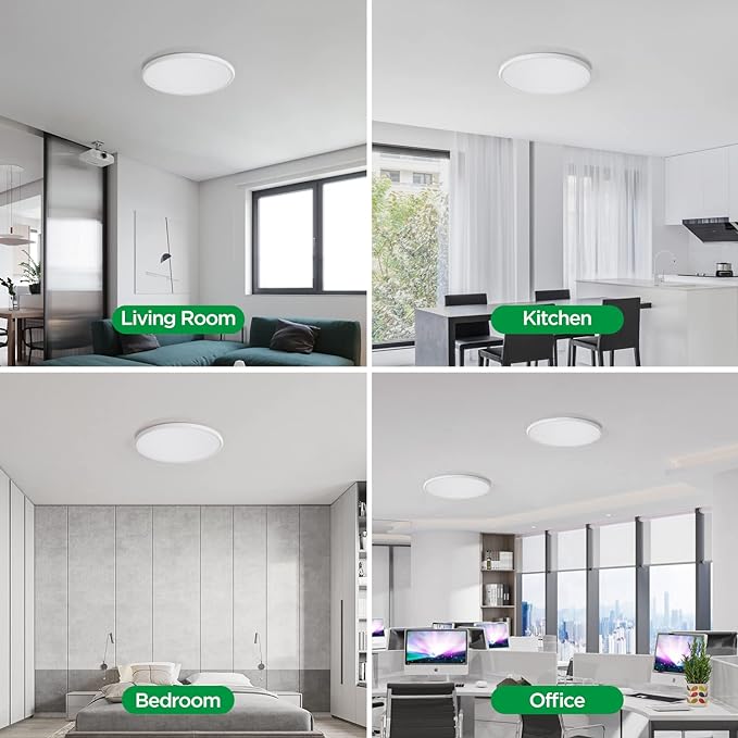 ocioc 18inch Flush Mount Ceiling Light, 36W 3600LM 5CCT Selectable, Dimmable LED Ceiling Light Fixture for Kitchen Bedroom Living Room, Modern Low Profile Style