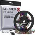 BTF-LIGHTING WS2812B ECO RGB LED Strip,UL Listed,Individually Addressable,3.28FT 100LED/m 100Pixel DC5V 5050SMD,Alloy Wire Flexible 3M Tape for DIY Chasing Color Project IP30(No Adapter or Controller)