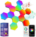 12-Pack RGB Hexagon Wall Panels - Hexagon Lights with APP & Remote-Control, Cool Music Sync - Multicolor 12PCS for Gaming Room, Living Room & Bedroom