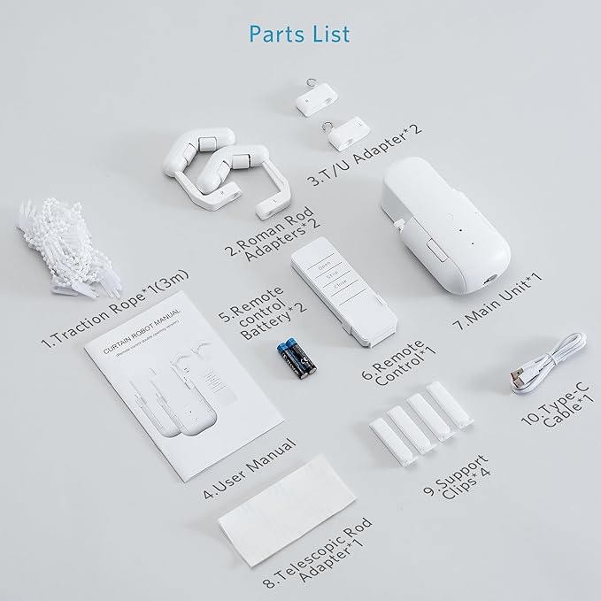 Automatic Curtain Opener Smart Electric: Remote Control Motorized Curtain Robot for Bedroom Living Room Window - No WiFi Needed - 20KG Load/ 6-Month Battery for Home/Office/Nursery
