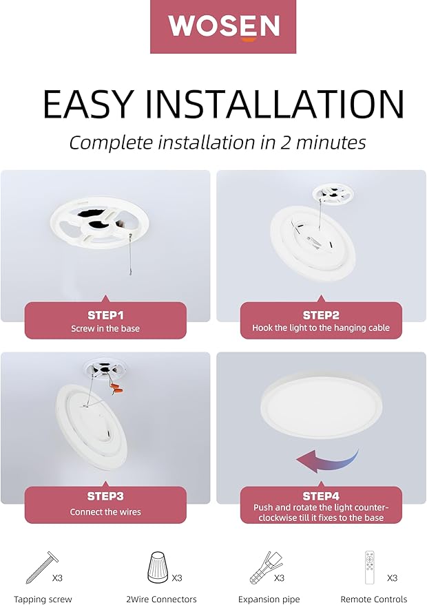 1 Pack 12 Inch Smart Ceiling Light Fixture, RGB LED Flush Mount Ceiling Light with Night Light, 24W 2400LM Ultra-Slim Ceiling Light with Remote, 16 Million DIY Colors, Works with Alexa/Google Home